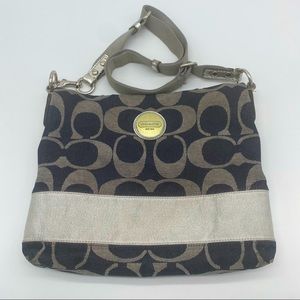 COACH Denim Signature Logo Hobo Handbag